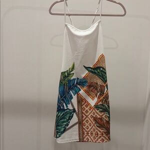 Tropical Print Sleeveless Dress